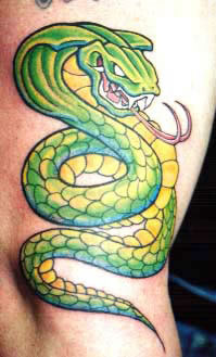 Green cobra tattoo