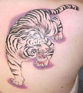 Black and white Tiger tattoo