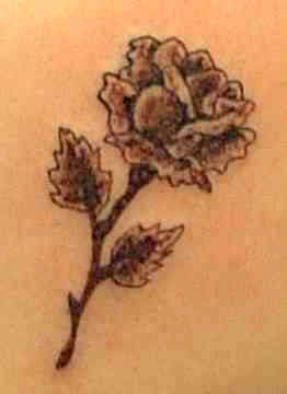 Einfarbige Rose Tattoovorlage