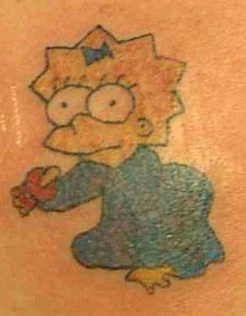 Maggie Simpson tattoo