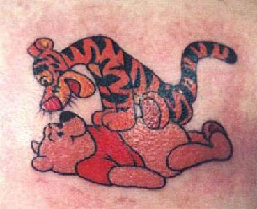 Winnie Puuh and Hobbes tattoo