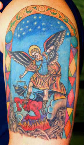 Angel defeated devil Tattoo