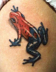 Red and Black frog Tattoo