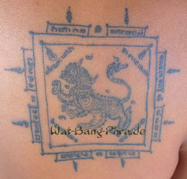 A tattooed Singh Sak Yant Tattoo