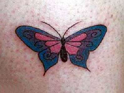 Stylized butterfly tattoo